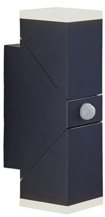Lindby LED Wandleuchte außen Sally mit Bewegungsmelder (spritzwassergeschützt (Modern) in Schwarz aus Aluminium (2 flammig,) - Außenwandleuchten Wandlampe Led Außenlampe Outdoor für