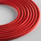 Klartext - Cavo tessile tondo LUMIÈRE per illuminazione, 3x0,75mm, Rosso, 3mt.|Attenzione: cavo terra incluso! Massima sicurezza anti scossa!