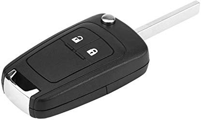 Télécommande de Voiture Coque de clé Remplacement, Coque de clé, télécommande Pliable à 2 Boutons pour clé de Voiture Fob Shell Case Fit pour Opel Astra Insignia (Noir)
