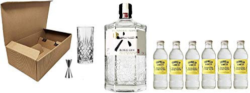 Cofanetto Kit Gin Tonic -ROKU- Ballon in Vetro + Roku Gin 43% 70 cl + Tonic Water Franklin & Sons 200 ml + Misurino Dosatore (Indian Tonic, 6)