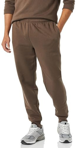 Amazon Essentials Men's Relaxed Joggers Sweatpants, Fleece, Comfortable Fit, Medium Brown, L