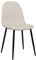 CLP Chaise De Salle A Manger Napier en Similicuir Tissu Ou Velours I Chaise avec Surface D'assise Matelassée Pieds en Metal I Charge Max.150 Kg, Couleur:crème, Matériel:Tissu