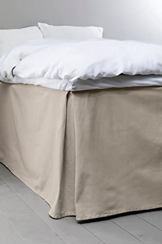 Jotex Colour Betthusse - 100% hochwertige Bio-Baumwolle Bettrock, Höhe 60 cm - Graubeige, 180 x 200 cm