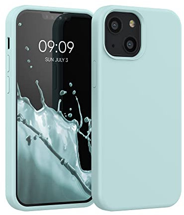 kwmobile Carcasa Compatible con Apple iPhone 13 Mini Funda - Case TPU y Silicona antigolpes - Apto Carga inalámbrica - Menta