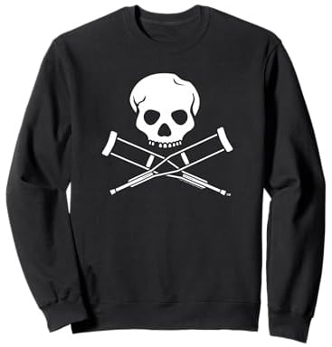 Jackass Skull And Crutches Logo Felpa