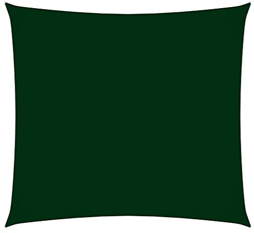 vidaXL Toldo Parasol Lona Protector Solar Sombra de Patio Jardín Terraza Balcón Parque Exterior de Vela Cuadrado de Tela Oxford Verde Oscuro 4x4 m