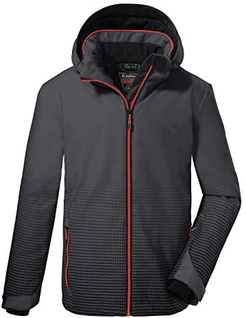 killtec Jungen Skijacke/Funktionsjacke mit Kapuze und Schneefang KSW 162 BYS SKI JCKT, anthrazit, 116, 38495-000