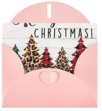 Pink Farmhouse Weihnachtskarte aus hochwertigem Perlenpapier, für Geburtstagskarte, Valentinstag, Hochzeitstag, Abschlussfeier, Einladungskarte usw. 10,2 x 15,2 cm