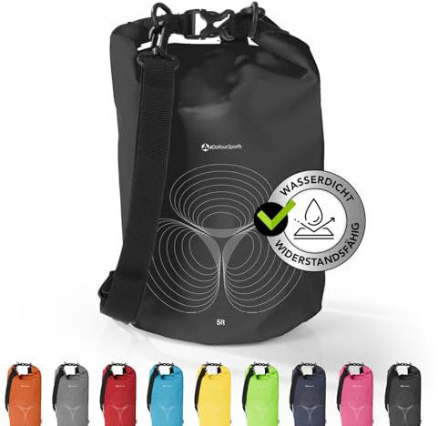 #DoYourSports Dry Bag Tasche 10L schwarz | Wasserdichter Rucksack | Wasserfester Beutel & Packsack | Drybag ideal für Boot, Kajak, Angeln und Camping