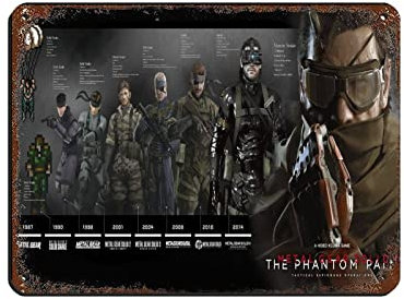 RIELLI Metal Gear Solid V The Phantom Pain Game Blechschild, Vintage, Metall, Pub, Club, Café, Bar, Zuhause, Wandkunst, Dekoration, Poster, Retro, 30 x 40 cm