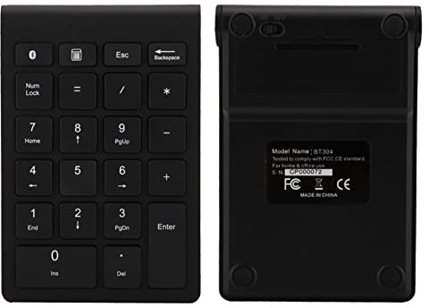 KIMISS Teclado Numérico Inalámbrico para Air con Adaptador Tipo C Teclado Numérico Rosa Rosa Bluetooth Abs Bt304 22 Teclas Teclado Numérico Mini Teclado Inalámbrico Compatible (Negro)