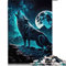 1000 Teile Puzzle Spiel Wölfe unter dem Vollmond Puzzle für Erwachsene Holzpuzzles für Familienspaß und Spieleabend (Größe 50 x 75 cm)