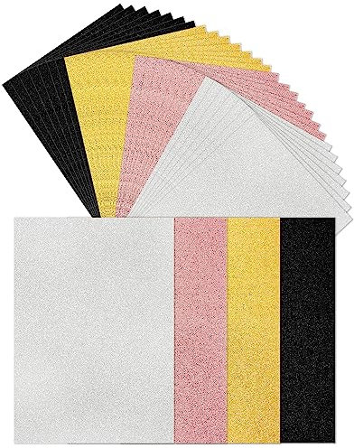 Cinvo 32 Stück metallische Papierbögen, A4, dicke Kartonfolie, 250 g/m², spiegelndes schimmerndes Papier, reflektierendes Blatt für Kartenherstellung, DIY Handwerk (21.6x27.9 cm, 4 Farben)