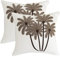 Tosleo 2er Set Kissenbezüge Tropische Blätter 45 x 45 cm Palmen Blätter Meer Baumwolle und Leinen Kissenhülle Zierkissenbezüge für Outdoor Sofa Wohnzimmer Zuhause