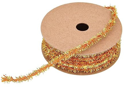 LUMoony Geschenkband Glitter Metallic Sparkle Stoffband 1 Rollen Weihnachtsbaum Lametta Girlande Weihnachten Dünnes Lametta Band Lametta für Weihnachten Girlande Hochzeit Party Dekoration