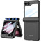 COQUE Galaxy Z Flip 5 Hülle,Schutzfolie Integrierte Klappbare All-Inclusive mit Scharnier,Faltbare Handyhülle für Samsung Galaxy Z Flip 5 5G-Schwarz