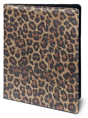 BYCHECAR Leopard Business Portfolio Ordner Leder Klemmbrett mit A4 Briefgröße Padfolio Interview Lebenslauf Dokumentenhalter mit Notizblock für Damen Herren