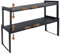 Goodsnetic 2 Packs Expandable Cabinet Shelf 13.8~26(L), Stackable Kitchen Counter Shelf Organizer, 22LBS Heavy Duty Riser, Countertop Storage Pantry Shelf (Black 2 Packs M)