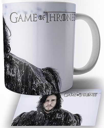 TusRelojes Game of Thrones Jon Snow Kit Harington Tasse en Ceramique Blanche 325ml Mug