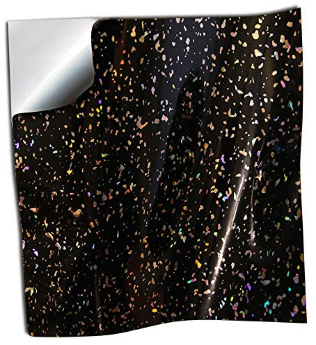 40 Black Glitter Tile Stickers for 6x6 inch Tile 15x15 cm Sparkle Diamond Black Glitter Tile Transfers Decals Glitter (Black, 6x6” - 40 Individual Stickers)