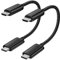 USB C to Micro USB câble 30CM, Nylon tressé Short Type C to Micro USB Cordon Compatible avec Samsung Galaxy S7 S6, J7, J3, LG, HTC, PS4, Kindle, Xbox Controller, Casque d'écoute, Android Phone(Noir)