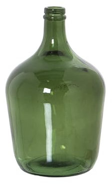 DRW Jarron garrafa de Vidrio Reciclado de 4 l en Verde 18x30cm