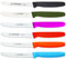Giesser Messer 6er Set bunt Tomatenmesser Brötchenmesser Allzweckmesser 11cm Wellenschliff 3mm - schwarz olive piink rot orange hellblau