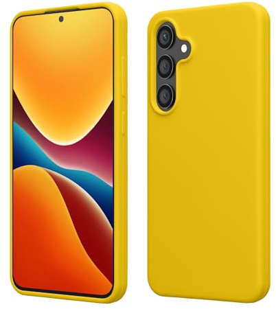 kwmobile Handyhülle für Samsung Galaxy S23 FE Hülle - Case Silikon - Kabelloses Laden - Schutzhülle Cover in Strahlend Gelb