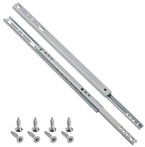 YOYEAH 2 Stück Schubladenschienen 17mm - Teleskopschiene für Schubladen - Schwerlastauszug Schiene - Schienensystem für Schubladen - Auszüge für Schubladen - 2er Set