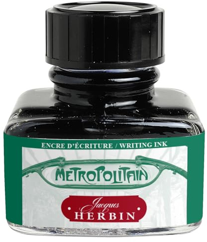 Jacques Herbin 13835T Flacon d'encre à écrire- 30 ml- vert - Métro Parisien