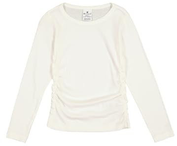 Champion Legacy Emotional Dance G (405021) - Camiseta de manga larga con cuello redondo de algodón suave 1x1 Rib (190gr), Marshmallow (STR), 11-12 años (L) Niña FW24