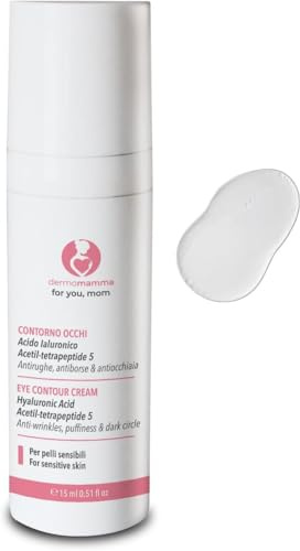 DERMOMAMMA AUGENKONTUR - Feuchtigkeitsspendend, Anti-Falten, aufhellend, hilft Tränensäcke und Augenringe zu reduzieren, geeignet für Schwangerschaft und Stillzeit 15 ml.