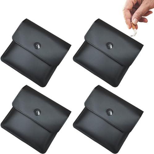 Taschenaschenbecher Aschentasche, 4 Stück Aschenbecher für Tasche, Feuerfestes PVC, Geruchsneutral, für Outdoor-Aktivitäten auf Reisen