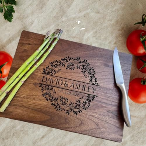 GAWYSBM Taglieri personalizzati, tagliere in legno con incisione personalizzata, regali personalizzati per matrimoni, inaugurazione della casa, anniversario, compleanno, Natale, idea regalo per amici,