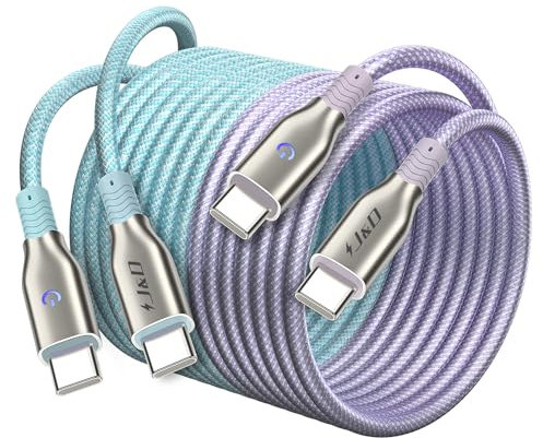 J&D Fast USB C Charger Cable, Compatible for iPhone 15/Pro/Plus/Pro Max/Galaxy S23/iPad Pro 2021/MacBook Pro 2020, 2 Packs, 1.8 Meter/6 Feet