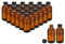 PATIKIL 4oz(120ml) Glass Sample Bottles, 24Pcs Round Bottle Dispensing Bottles with Black Poly Cone Cap for Reagent Liquids, Essential Oils, Perfume, Amber