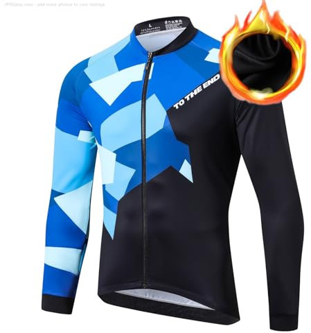 UGLY FROG Mens Winter Cycling Jersey, Long Sleeve Warm Winter Cycle Tops, Lightweight Thermal, Windproof Bicycle Shirt For Riding, And MTB Clothing for outdoor Temperature 5-15°C