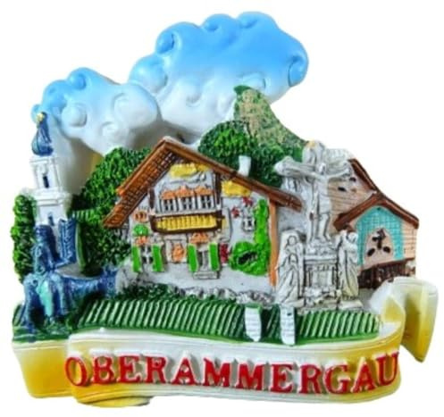 Souvenir Magnet Oberammergau Bayern 7 x 6,5 x 2 cm Kühlschrankmagnet Deko GCG 531940