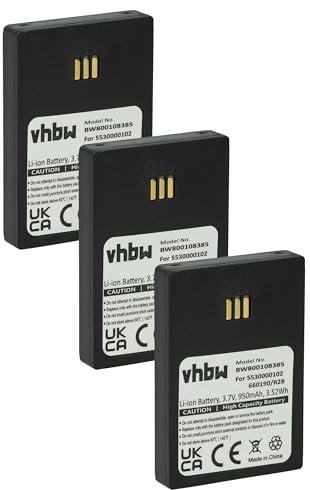 vhbw 3X Akku kompatibel mit Avaya DH4, IP63, WH1, 3740, 3725, 3720 schnurlos Festnetz Telefon (950 mAh, 3,7 V, Li-Ion) Schwarz