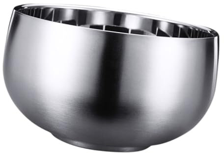 Amosfun 2 Pièces Bol En Acier Inoxydable Saladier En Inox Bol De Nouilles Bol Bol De Service à Double Paroi Bol De Nourriture Isolé Acier Inoxydable 316 Silver