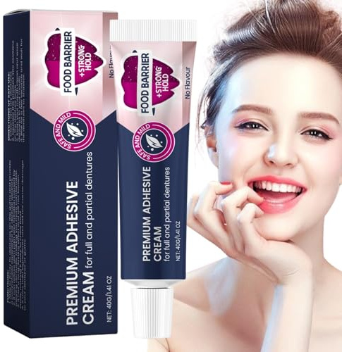 Secure Denture Glue, Long-Lasting Denture Adhesive, Denture Refitting Cream, Adhesive Cream, Extra Strong Hold for Upper, Lower or Partials, All-Day-Hold (3pcs)