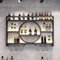 WUDLEP Modern Metal Wall Mounted Wine Display Rack, Bar Unit Floating Shelves, Wall-Mounted Wine Racks, Glass Rack Iron Display Stand Wine Holder With Shelves, For Home, Restaurant, Bars, 100x80x15 cm