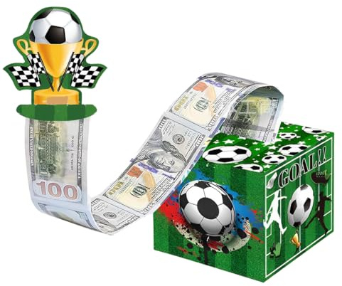 IKOPFLN überraschungsbox DIY Überraschungsbox Lustige Geldgeschenke Bietet Platz für 50 Blatt für Bargeld Geschenk Ziehen Fußball Geschenke für Fußballfans