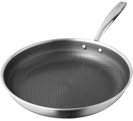 Redchef Hybrid Ceramic Frying Pans,28cm/11in Frying Pans Nonstick,Ceramic Skillet with Stay-Cool Handle,Non Toxic,PFAS PFOA/PTFE Free,Dishwasher/Oven Safe,Compatible with All Cooktops (Black)