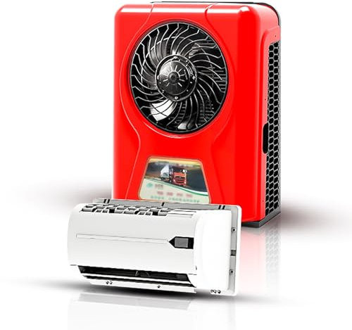 Aire acondicionado RV Aire acondicionado DC de 12 voltios, aire acondicionado dividido de control remoto de 1800 W adecuado para camiones, autocaravanas, excavadoras, furgonetas, autobuses,