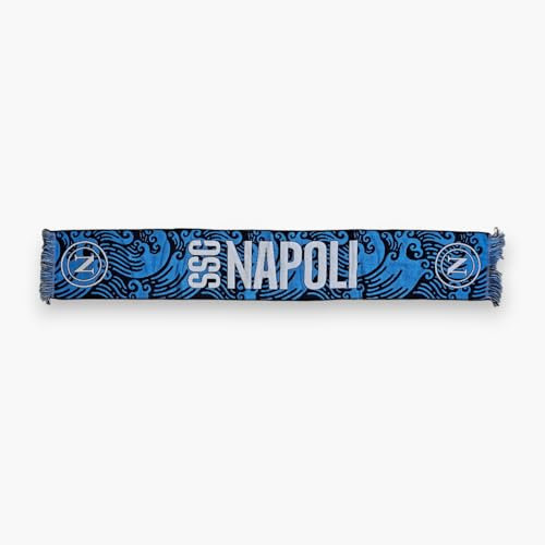 3R Sport SSC Napoli Jacquard-Schal, offizielles Produkt, 100% Acryl, Hellblau, Weiß, Blau