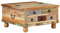 Refined mit 5 Schubladen 1 Staufach Vintage Beistelltisch Wohnzimmertisch Kaffeetisch Sofatisch Couchtisch Altholz 70x70x38 cm