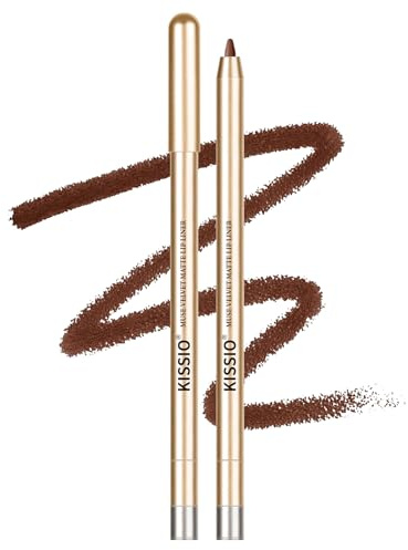 KISSIO Lip Liner,Cremiger Lippenstift,Lang anhaltender Lip Liner mit Anspitzer,Mattes Finish,Glatt und weich,Nicht trocken,Einfach zu verwenden,Frei von Grausamkeiten,Daejeeling