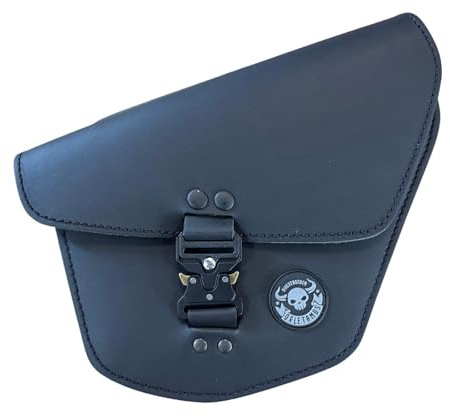 ORLETANOS Winnetou schwarz rechts Seitentasche kompatibel mit Indian Chief Satteltasche Echtleder groß unikat Bobber Darkhorse
