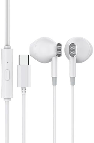 Cuffie Cablate USB C-Aurbun Stereo In-ear, Microfono Di Tipo C | Auricolari Di Isolamento Del Rumore Per Smartphone, Laptop, Audio Tablet, Suono Di Chiamata Chiara, Vestito Comodo, Uso Di Viaggio